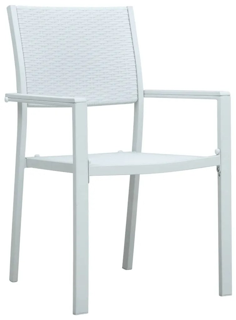 5 pcs conjunto de jantar para jardim branco