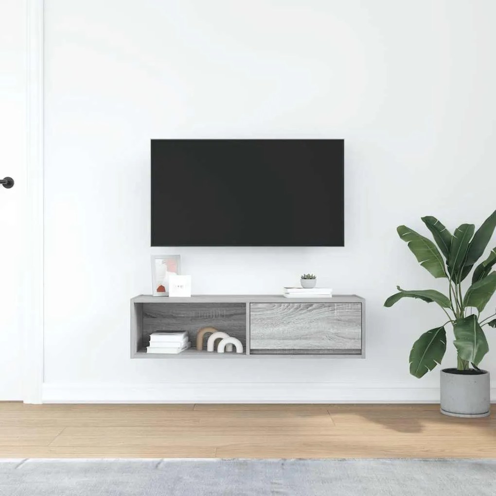 Móvel de TV 100x31x25,5 cm derivados de madeira cinzento sonoma