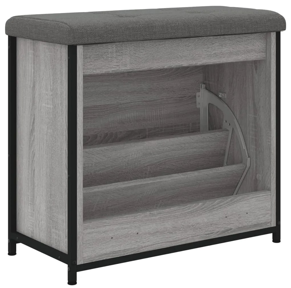Banco sapateira c/ gaveta articulada 62x32x56cm cinzento sonoma