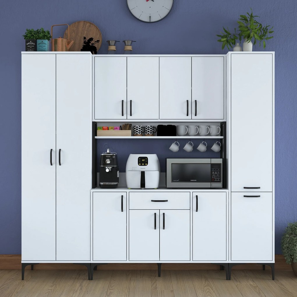 Armário Multiuso JE132 – Branco – 220x198,6x40 cm
