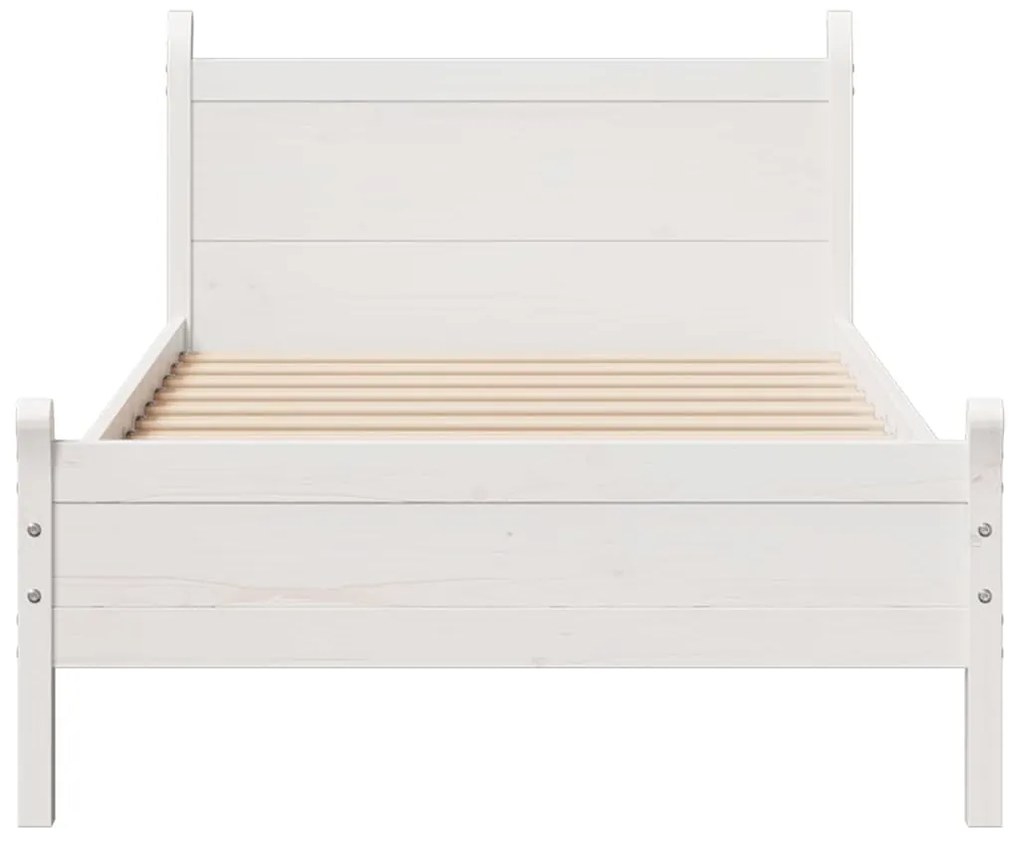 Cama sem colchão 90x190 cm madeira de pinho maciça branco