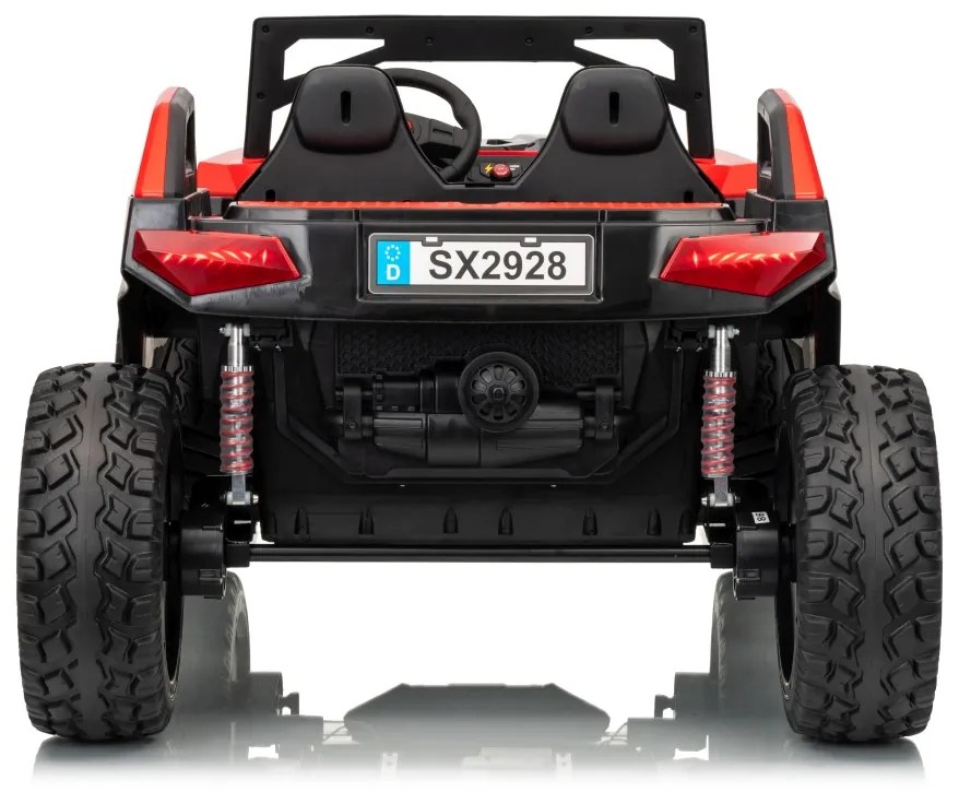 Buggy elétrico para Crianças 24V 2 Lugares RTR Monster Speed ​​4x4, Rodas Espuma EVA, assento couro ecológico Vermelho
