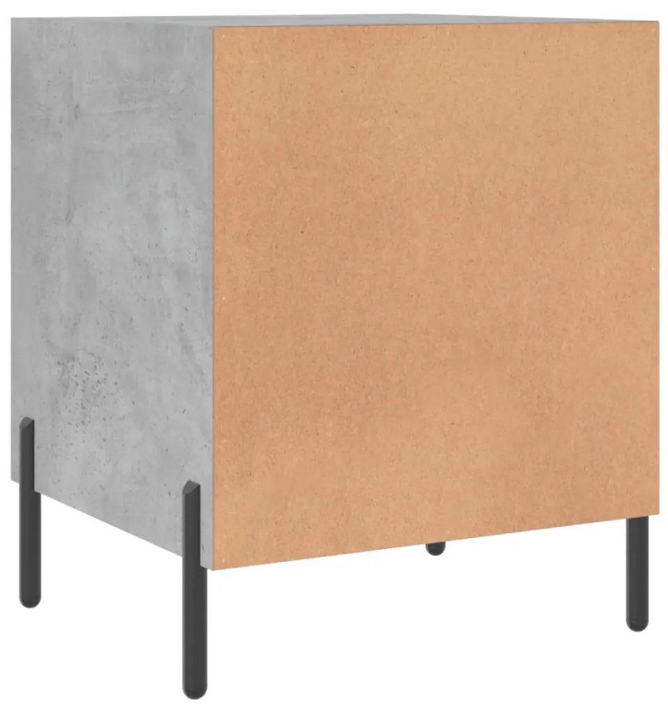 Mesa cabeceira 2pcs 40x40x50 cm derivados madeira cinza cimento