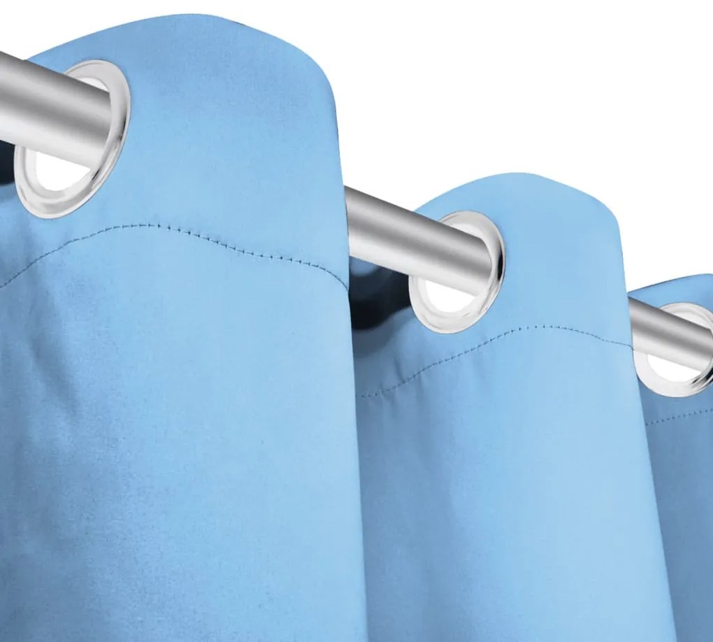 Cortinas blackout 2 pcs com ilhós de metal 135x175 cm turquesa