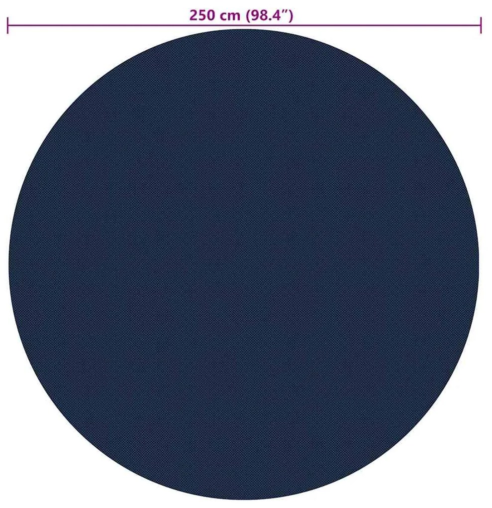 Película p/ piscina PE solar flutuante 250 cm preto e azul