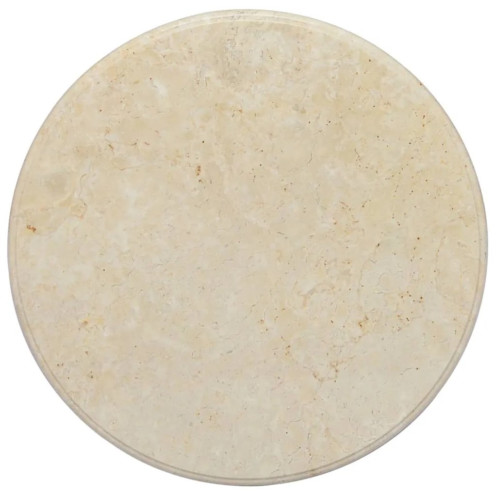 vidaXL Tampo de mesa Ø60x2,5 cm mármore cor creme