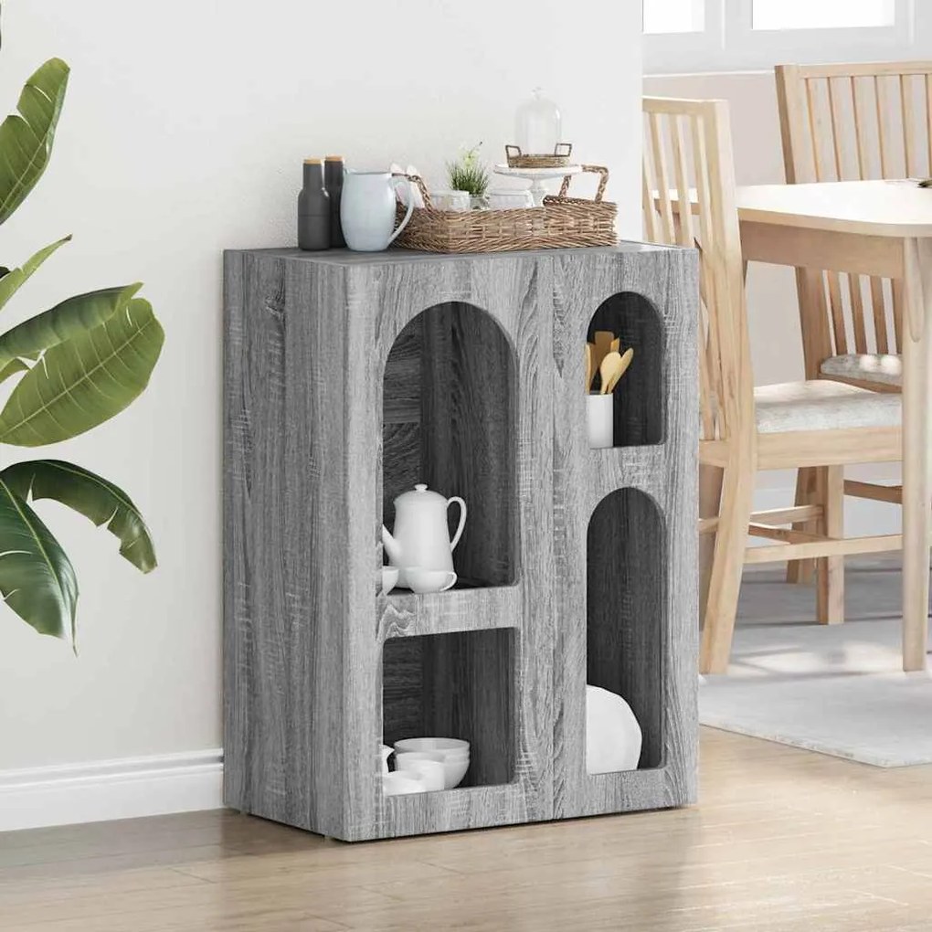 vidaXL Buffet Cinza Sonoma 59 x 35 x 80.5 cm Madeira processada