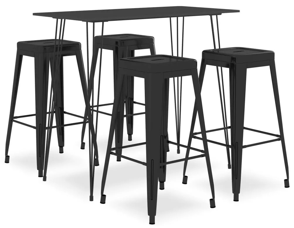 5 pcs conjunto de bar preto