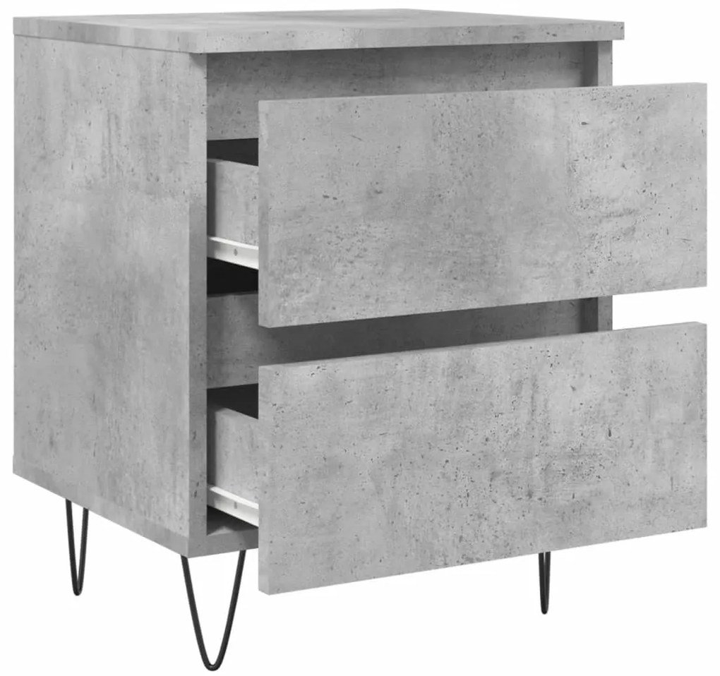 Mesa de cabeceira 40x35x50cm derivados madeira cinzento cimento