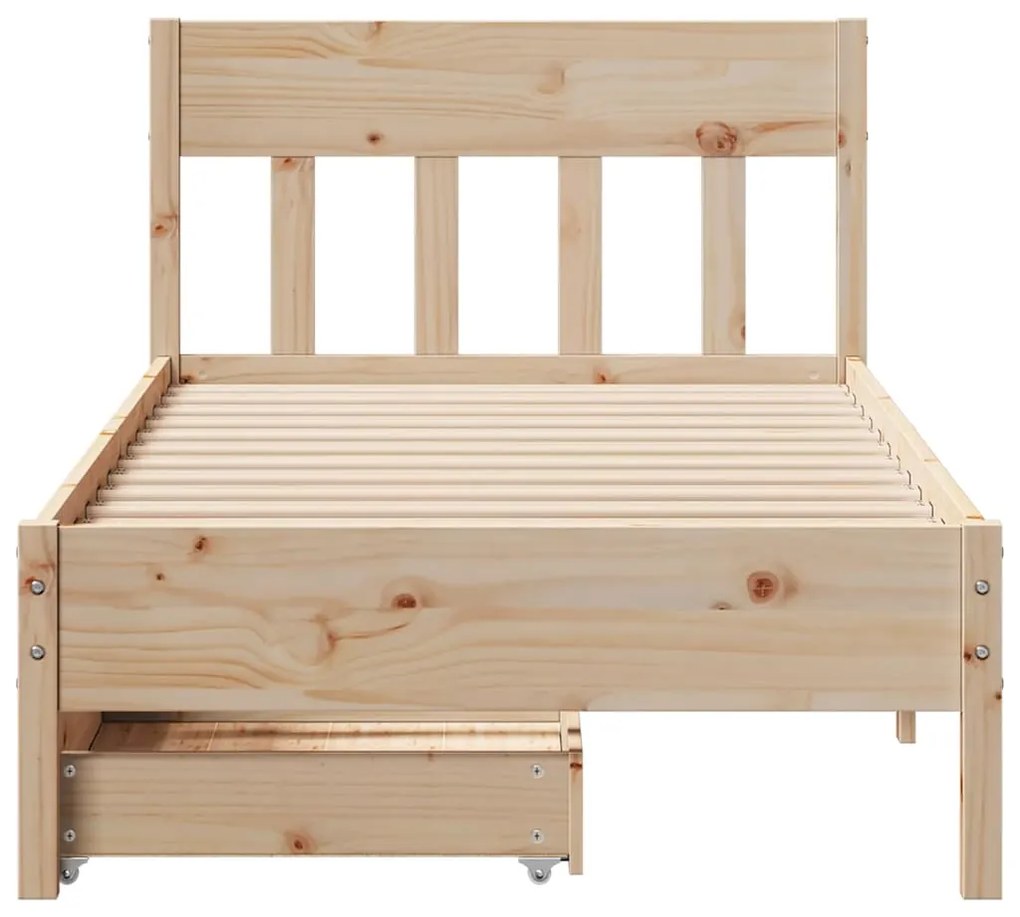 Cama sem colchão 90x200 cm madeira de pinho maciça