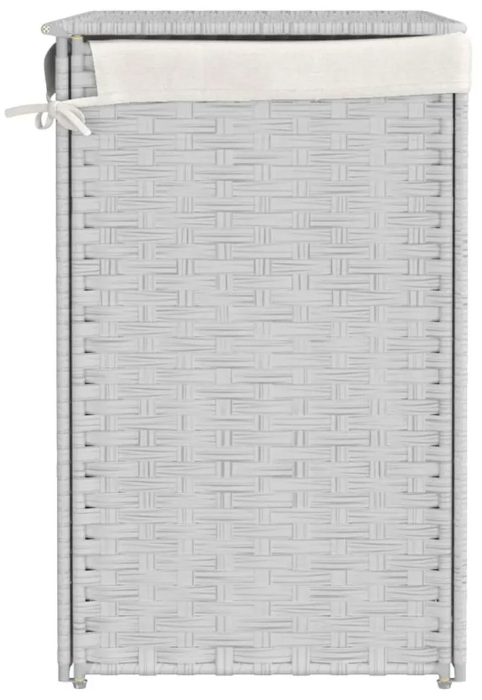 Cesto p/ roupa suja c/ 2 secções 53x35x57 cm vime PE branco