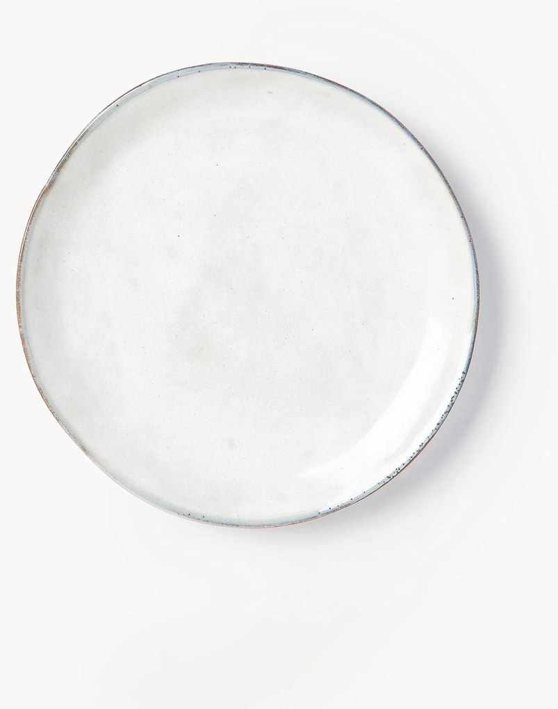 Pratos de pequeno-almoço artesanais Nordic Sand,, conjunto de 4