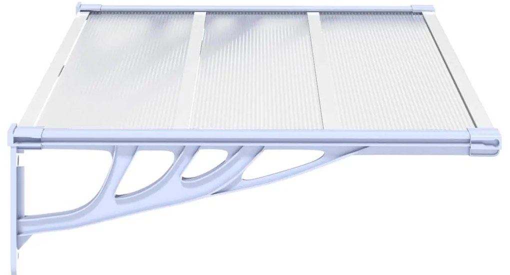 Toldo para porta 122x90 cm policarbonato cinzento/transparente