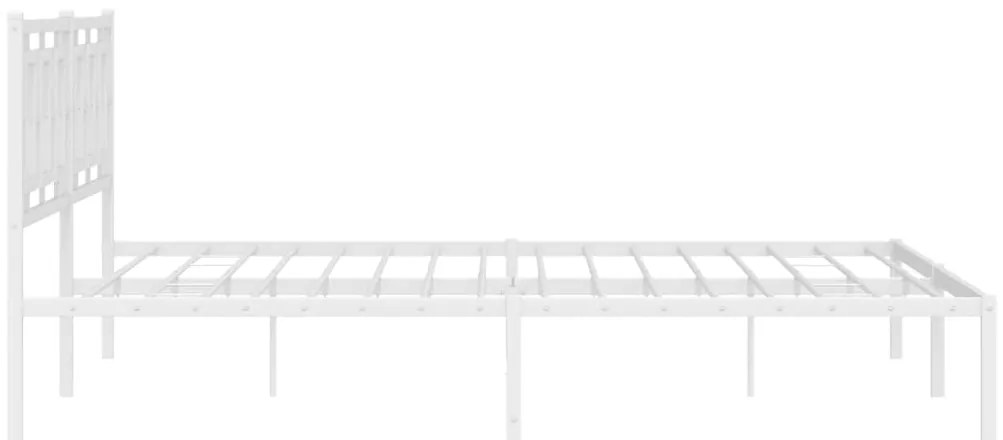 Estrutura de cama com cabeceira 200x200 cm metal branco