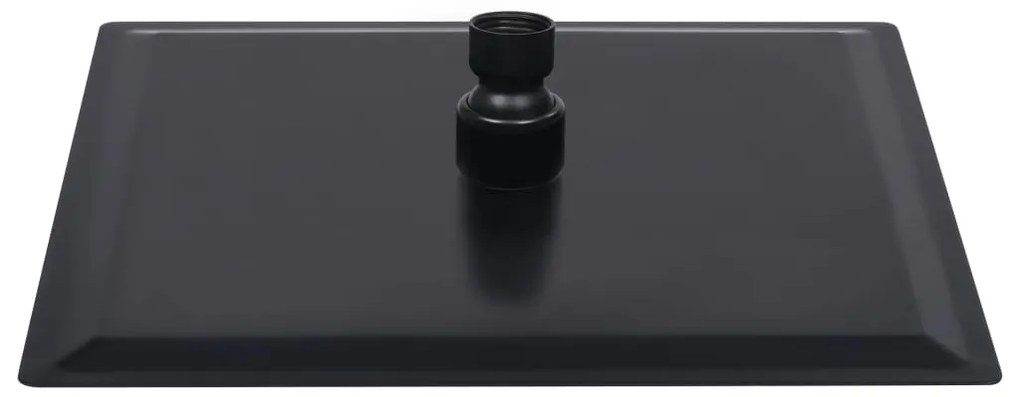 Cabeça de chuveiro quadrada 20x20 cm aço inoxidável preto