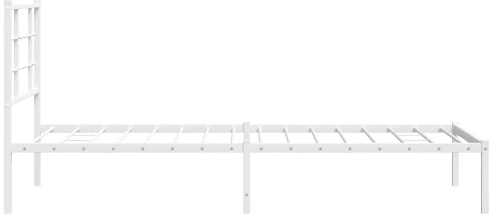 Estrutura de cama com cabeceira 90x190 cm metal branco