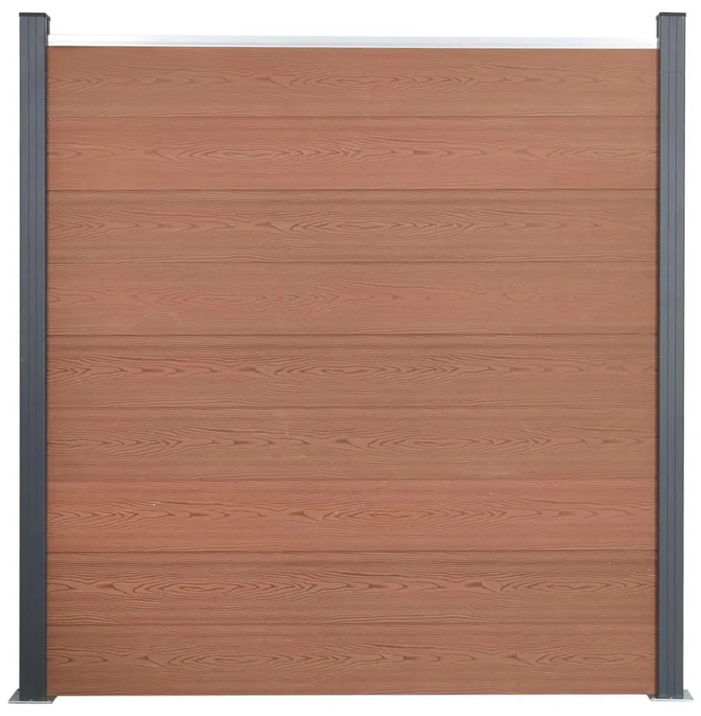 Conjunto de painéis de vedação 353x186 cm WPC castanho