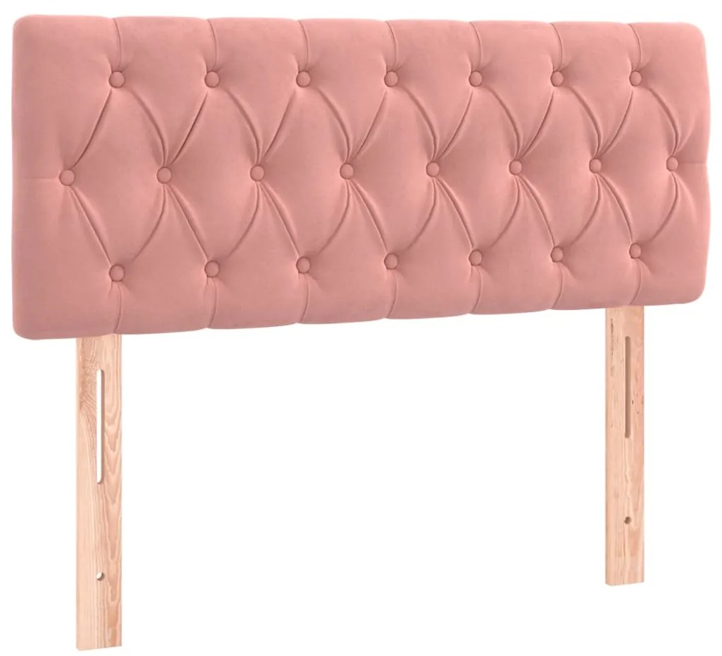 Cabeceira de cama c/ luzes LED veludo 90x7x78/88 cm rosa