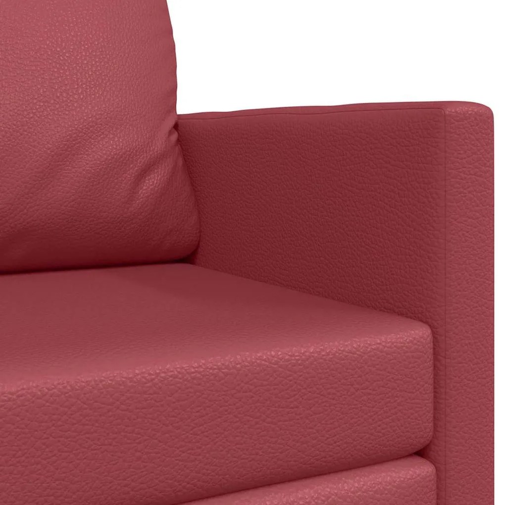 Sofá Chão Cama 2 em 1 Vinho Vermelho 124x71x78 cm Couro Sintético