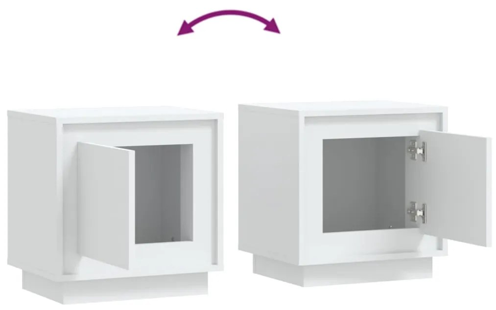Mesas de cabeceira 2 pcs 44x35x45cm derivados de madeira branco