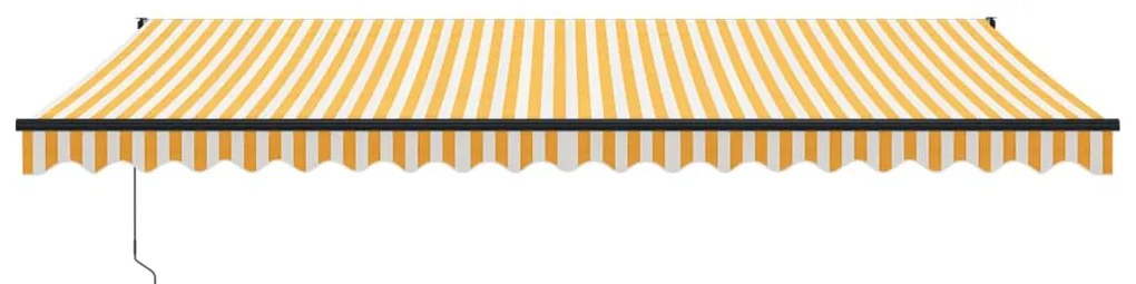 Toldo retrátil automático 5x3 m amarelo e branco