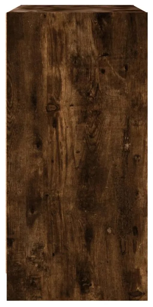 Armário de apoio c/ portas vidro 68x37x75,5 cm carvalho fumado