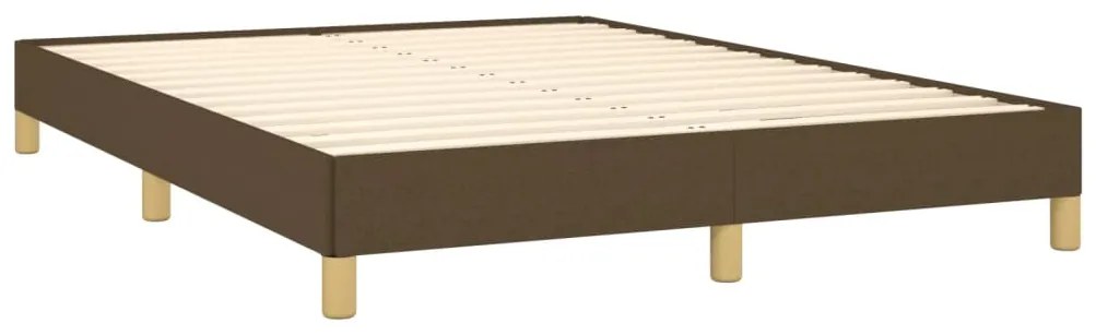 Estrutura de cama 140x190 cm tecido castanho-escuro