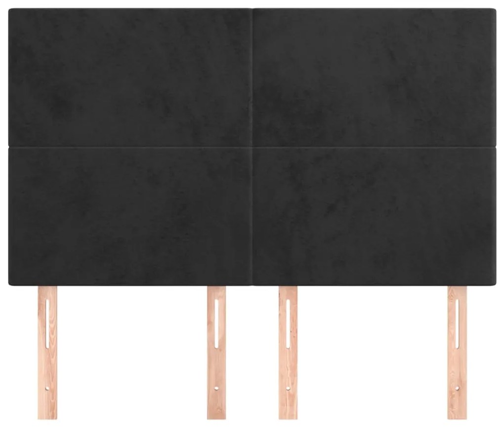 Cabeceira de cama 4 pcs veludo 72x5x78/88 cm preto
