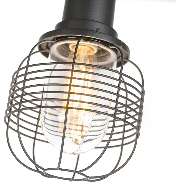 LED Candeeiro de exterior inteligente preto 3 luzes IP44 com Wi-Fi ST64 - Guardado Country / Rústico,Rústico
