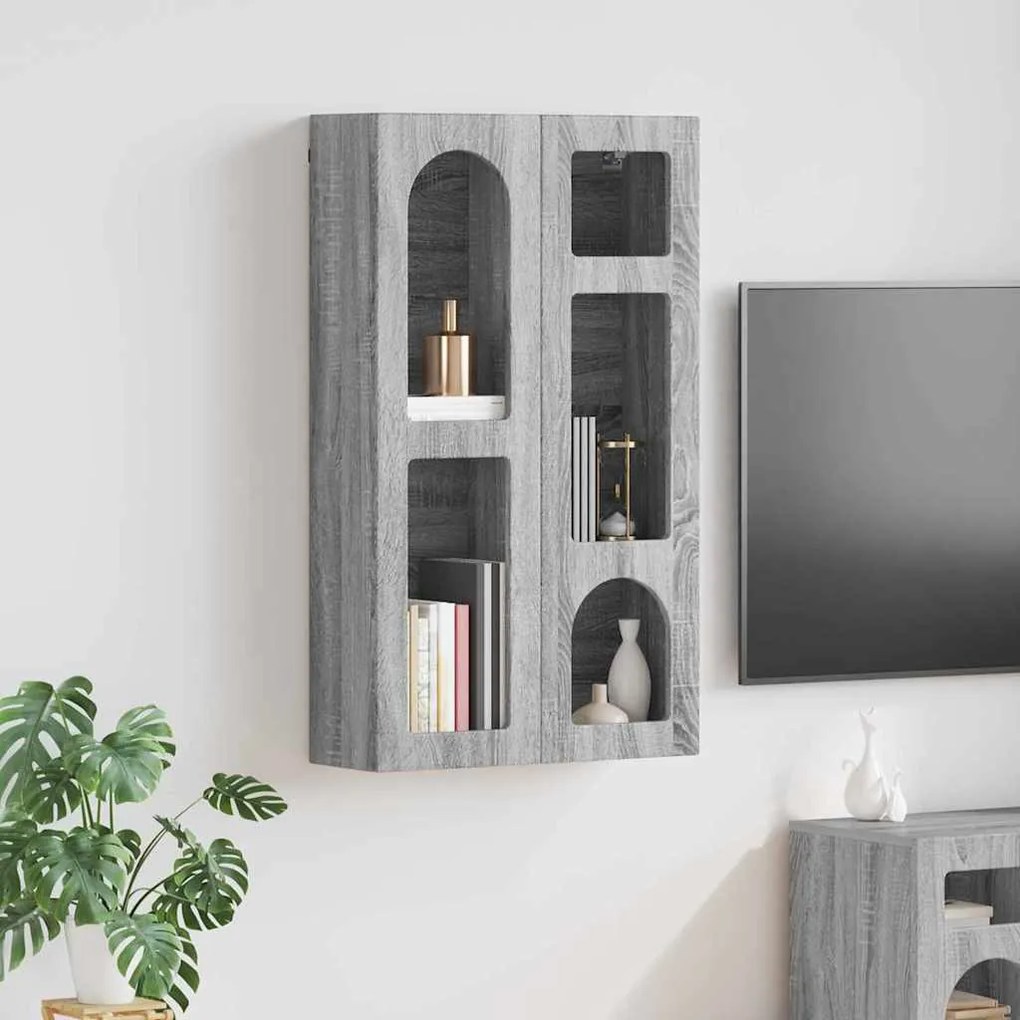 vidaXL Armário suspenso com prateleira Cinza Sonoma 59 x 20 x 100 cm
