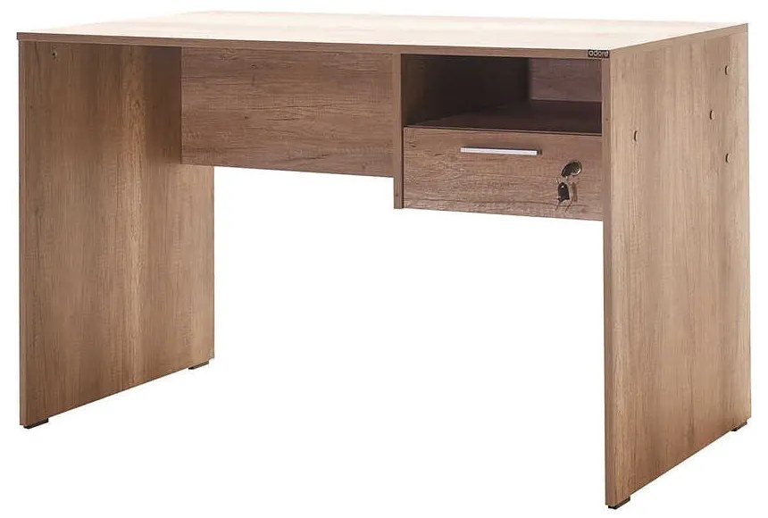 Secretária "Simple" com Gaveta - 120 x 75 x 60 cm - Nogueira Claro - D