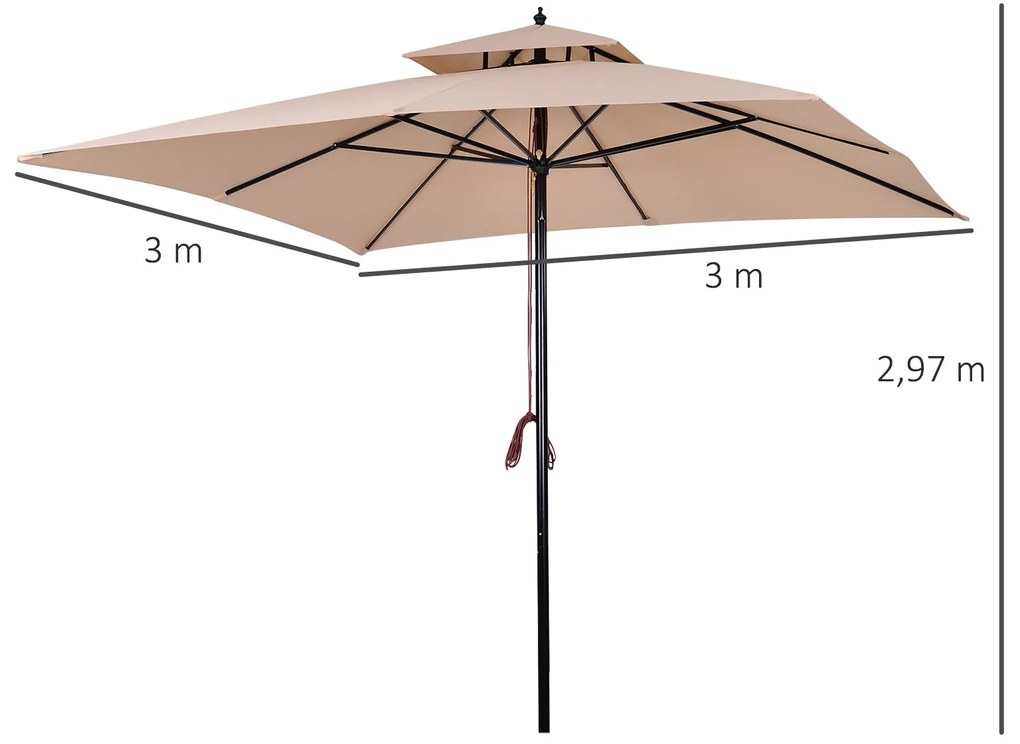 Chapéu de Sol de Aço com Teto Duplo Chapéu de Sol com Sistema de Polia
