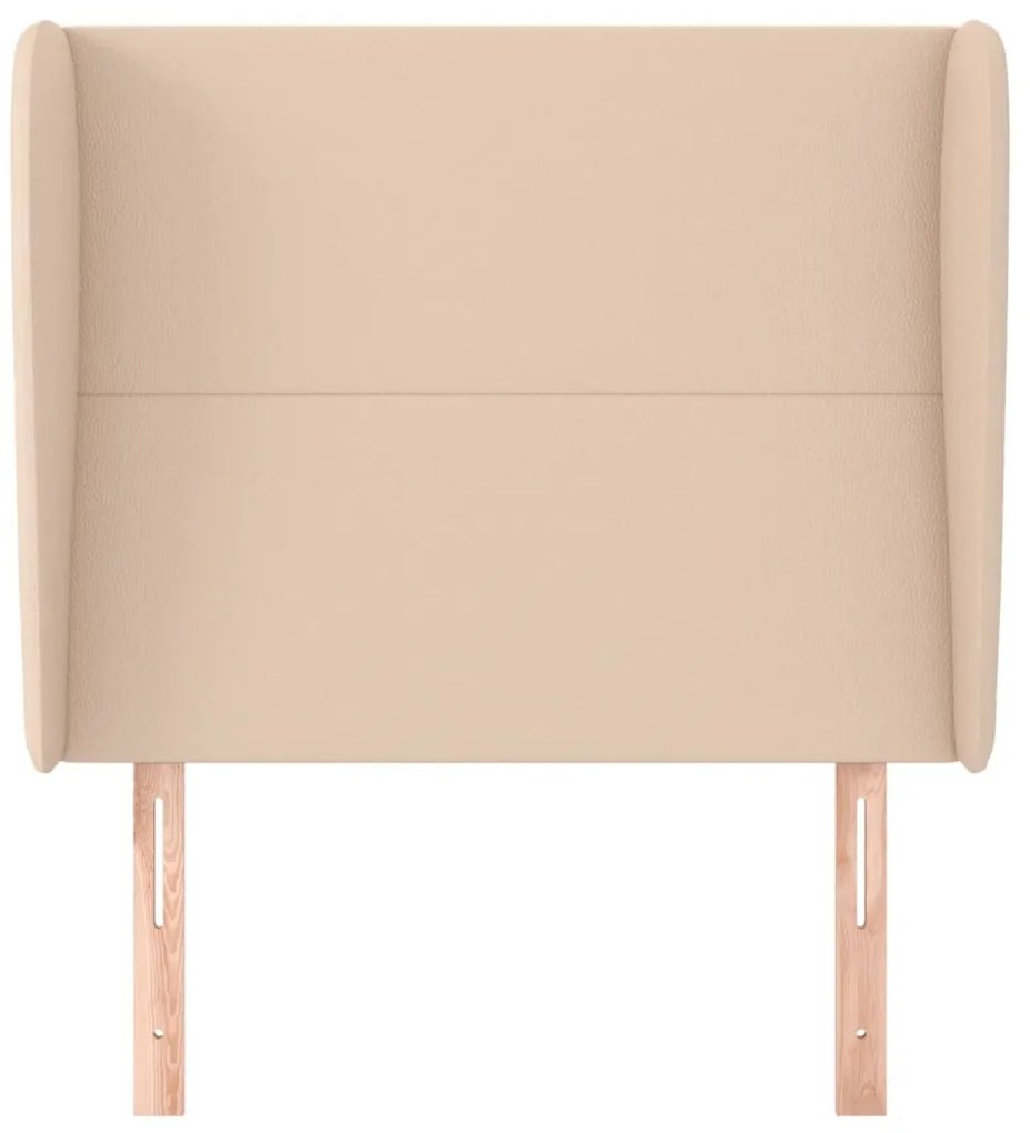 Cabeceira cama c/ abas couro artif. 83x23x118/128 cm cappuccino