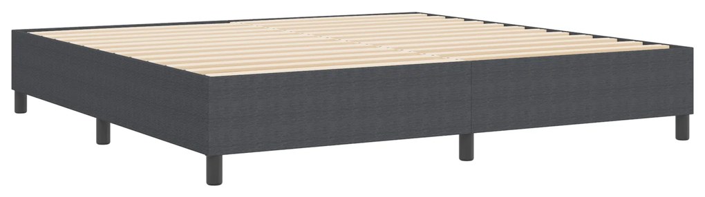 Cama Box Spring vidaXL Cinza Escuro 200x200 cm Tecido de Corduroy