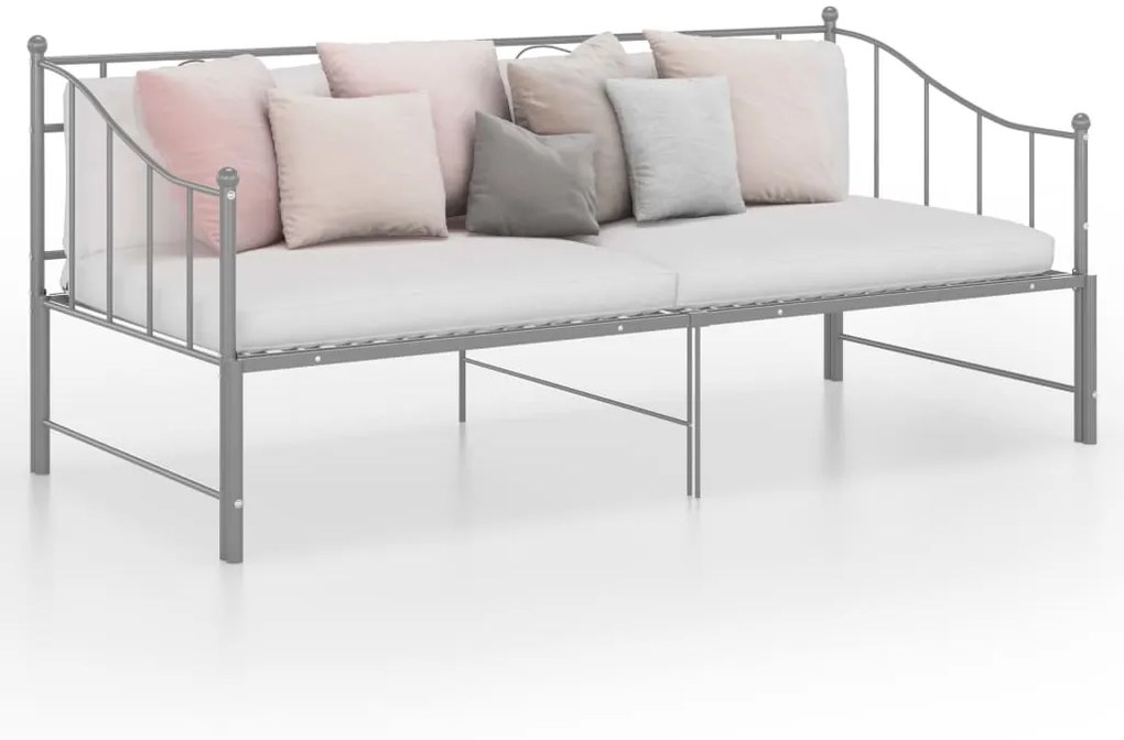 vidaXL Estrutura sofá-cama de puxar 90x200 cm metal cinzento