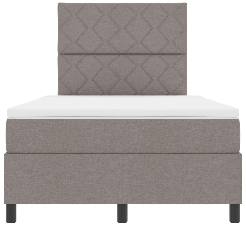 Cama com Box Spring com Colchão Taupe 120x200 cm Tecido