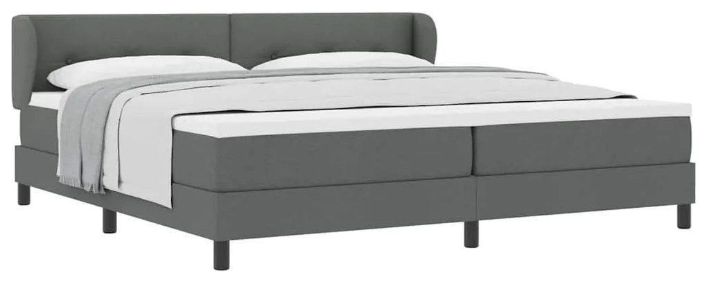 Cama Box com Colchão vidaXL Cinza Escuro 200x200 cm Tecido