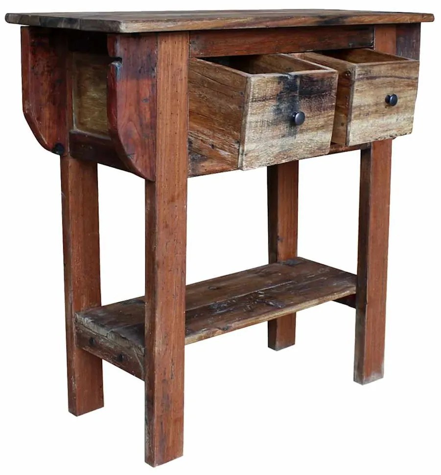 Mesa consola 80x35x80 cm mistura de madeiras recicladas