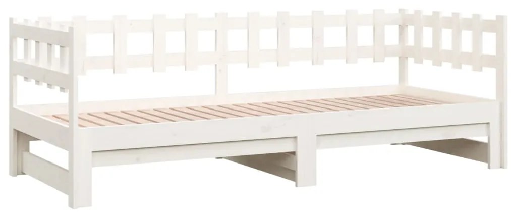 Sofá-cama de puxar 2x(80x200) cm pinho maciço branco