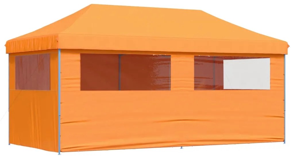 Tenda para festas pop-up dobrável c/ 4 paredes laterais laranja