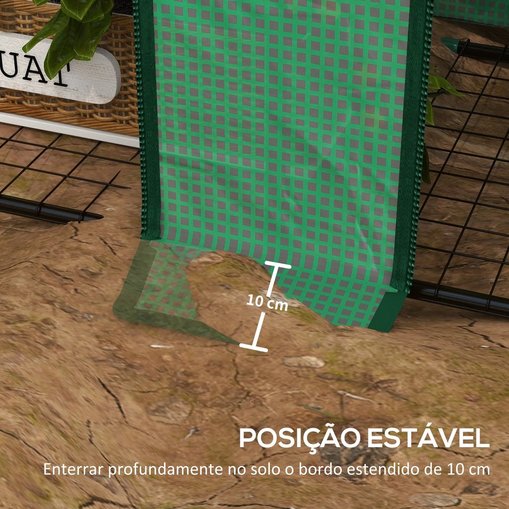 Estufa de Jardim de 3 Níveis Estufa de Terraço com Prateleiras Teto In