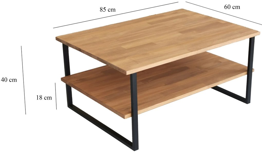 Mesa de Café Neta - Carvalho - 85x40x60 cm