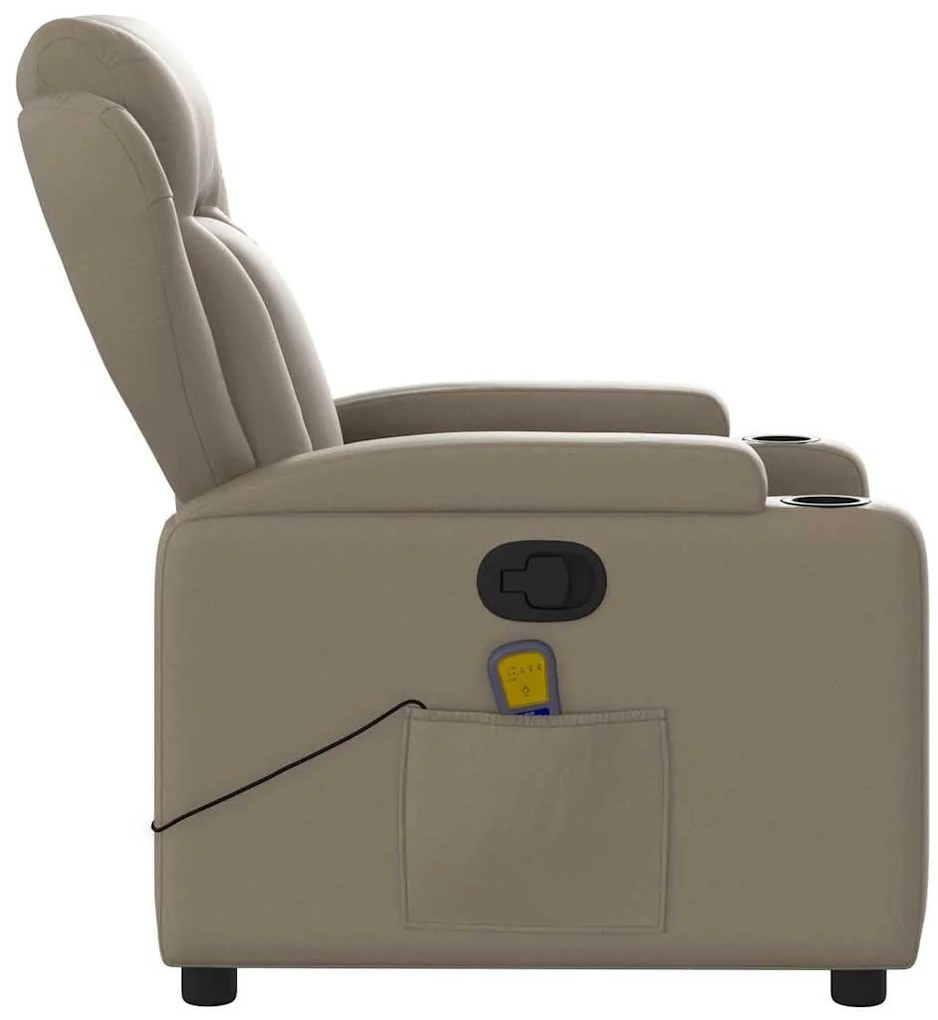 Poltrona de massagens reclinável couro artificial cappuccino