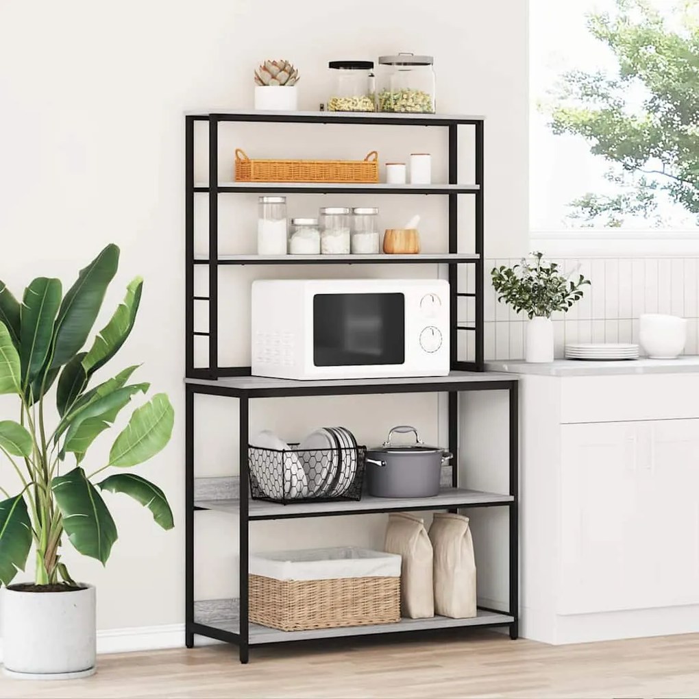 vidaXL Prateleira de Cozinha Cinza Sonoma 100 x 40 x 168 cm