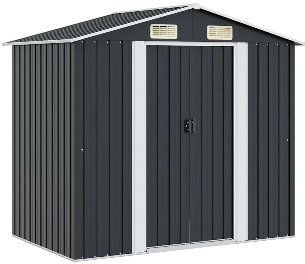 47028 vidaXL Abrigo de jardim 204x132x186 cm aço antracite