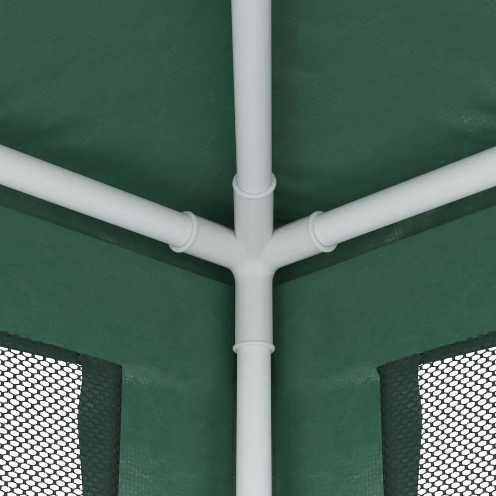 Tenda p/ festas c/10 paredes laterais em rede 3x12 m PEAD verde