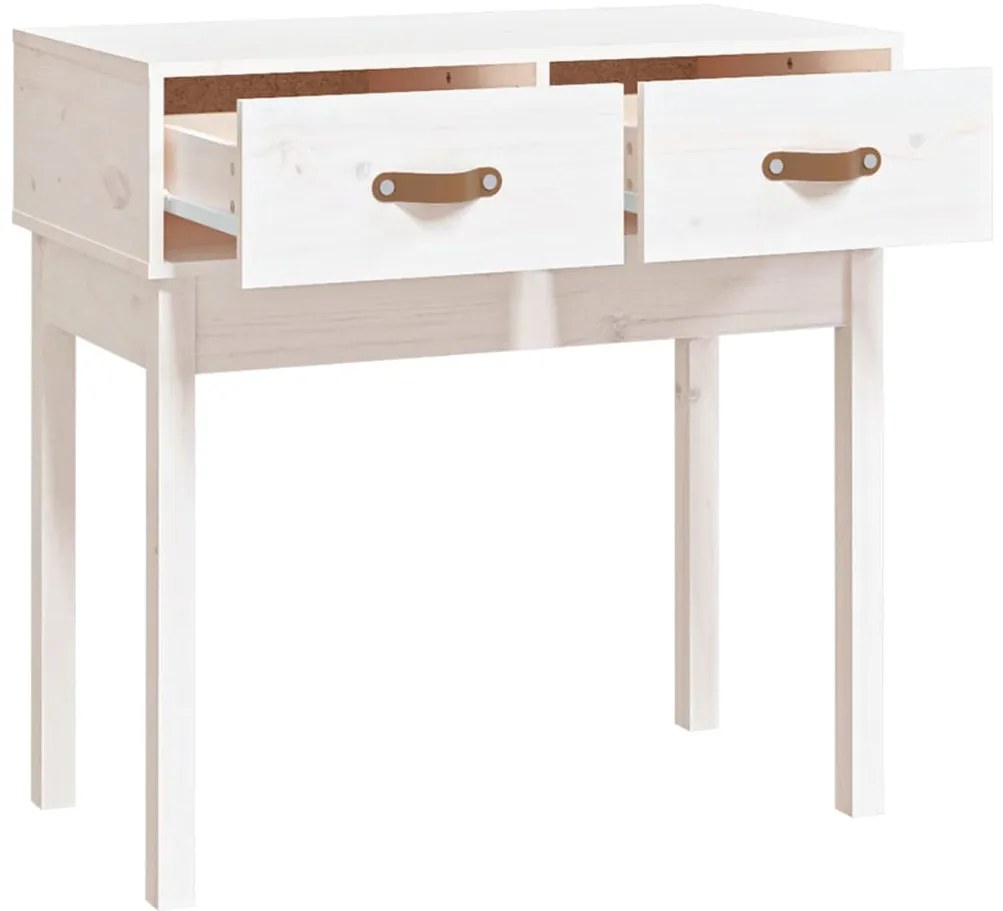 Mesa consola 76,5x40x75 cm pinho maciço branco