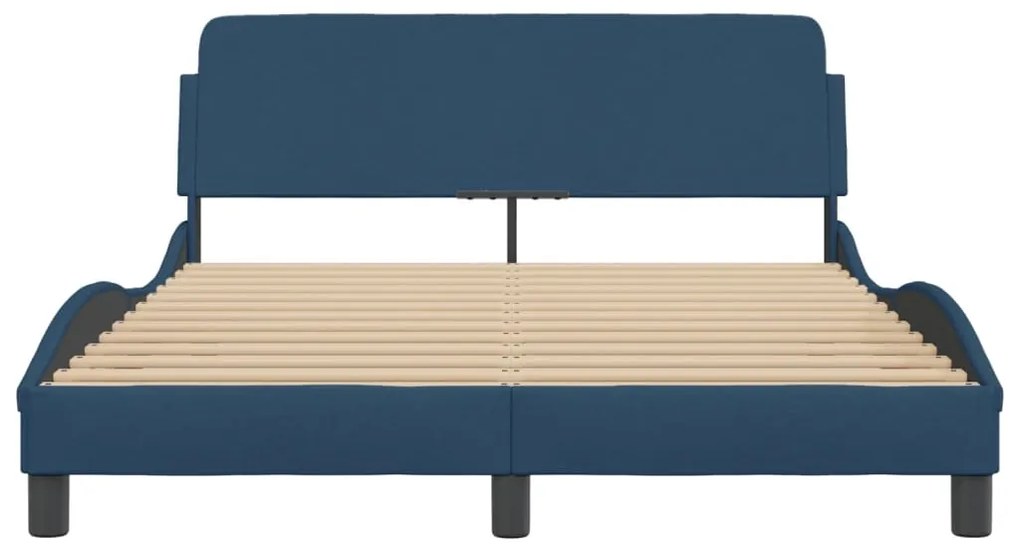 Estrutura cama c/ cabeceira sem colchão 140x200 cm tecido azul