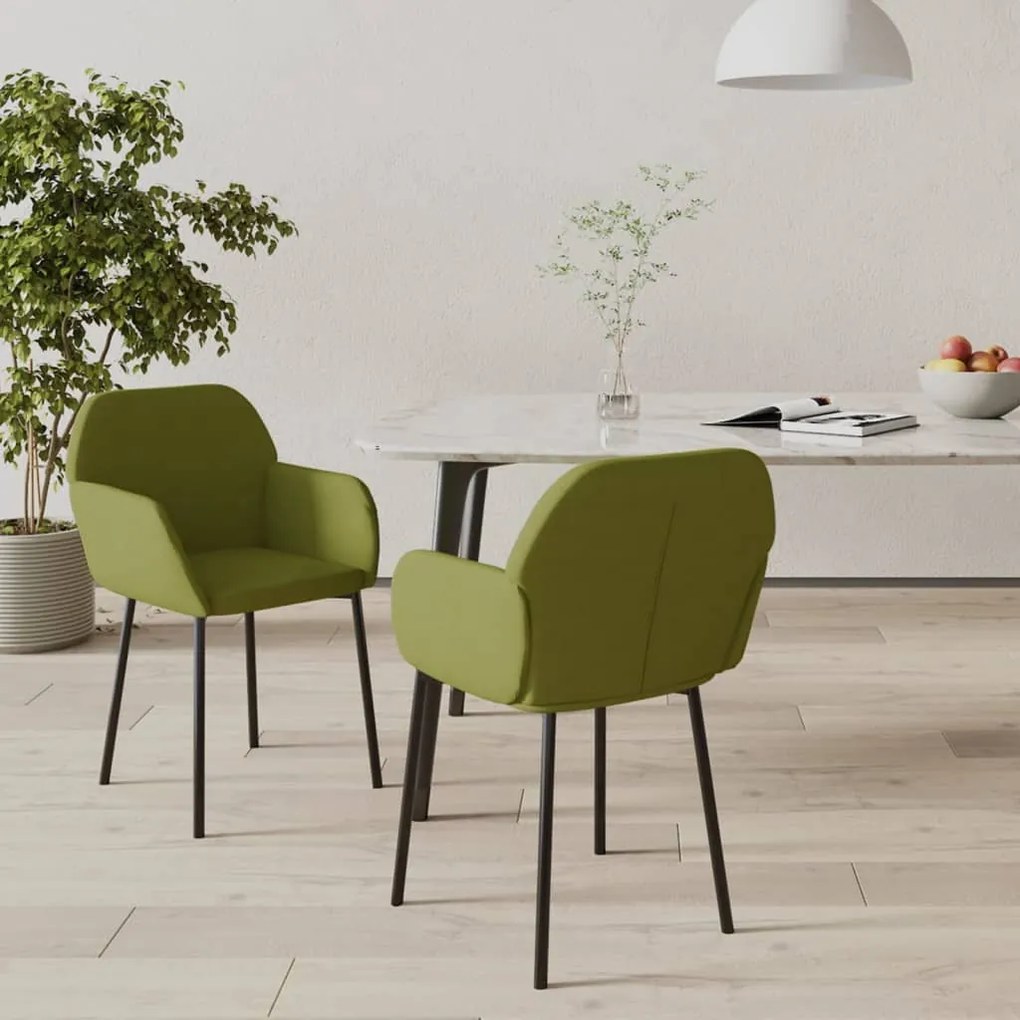 vidaXL Cadeiras de jantar 2 pcs veludo verde-claro