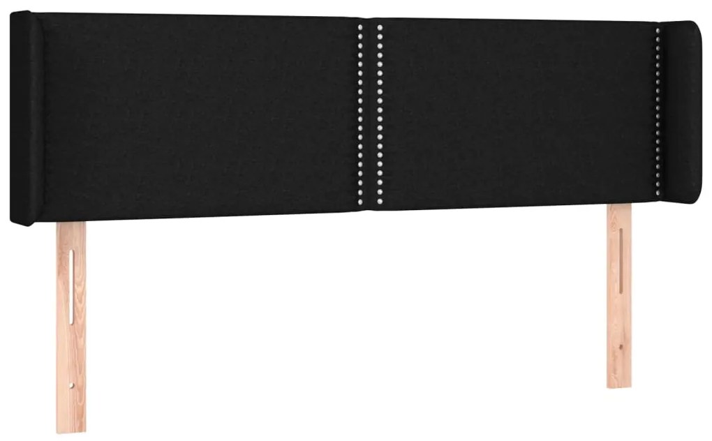 Cabeceira de cama c/ luzes LED tecido 147x16x78/88 cm preto
